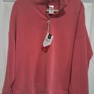Women's Pink Half-Zip Sweatshirt